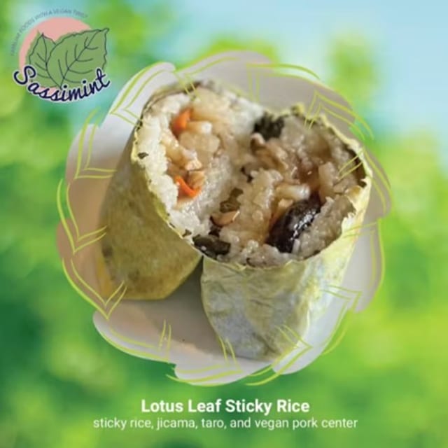 Vegan Sticky Rice Wraps in Lotus Leaf.