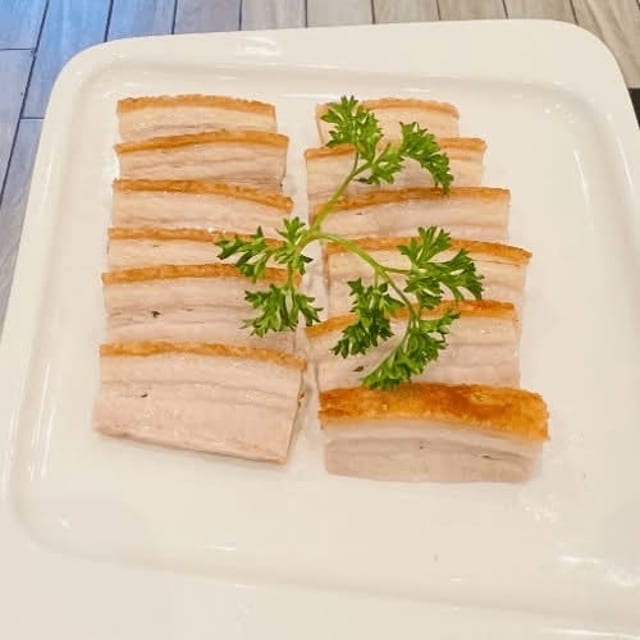 Braised Tofu Roasted Pork Belly.